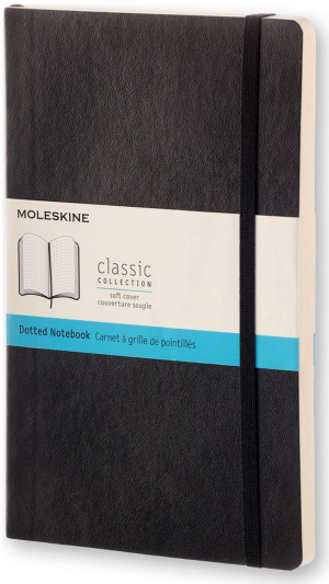 Moleskine Classic Notebook. Large. Dotted. Black. Soft Cover (5 x 8.25)