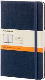 Moleskine Classic Notebook. Large. Ruled. Sapphire Blue. Hard Cover (5 x 8.25)