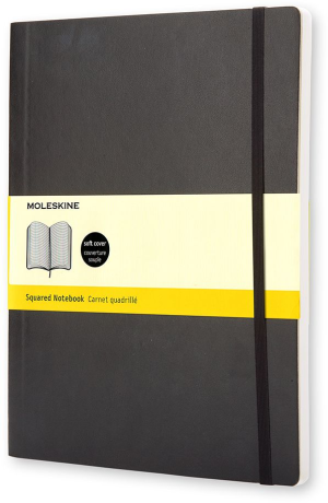 Moleskine Classic Notebook. Extra Large. Squared. Black. Soft Cover (7.5 x 10)