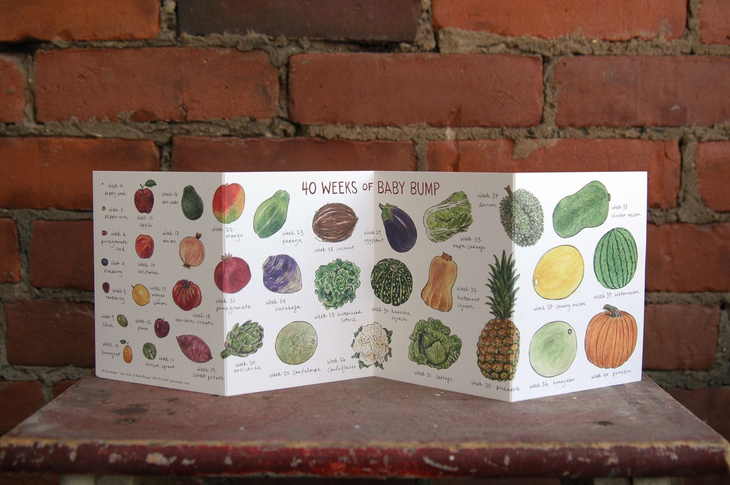 Baby Bump Accordian Greeting Card - Image 2