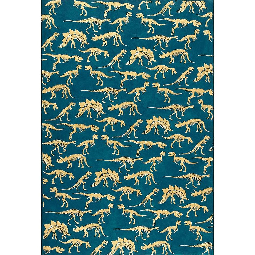 Gold Dinosaurs on Navy Handmade Paper - Image 2