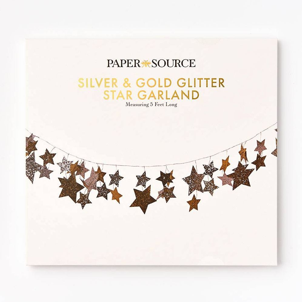 Silver & Gold Glitter Star Garland - Image 3