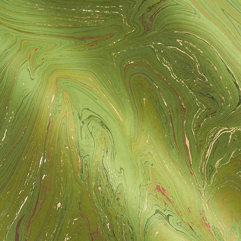 Kelly Green Marble Handmade Paper - Image 2