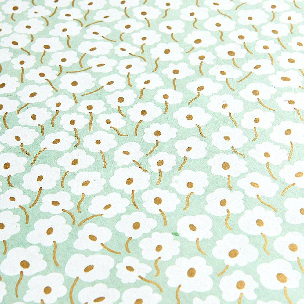 Daisies on Mint Handmade Paper - Image 2