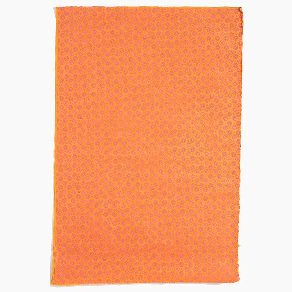 Orange Magenta Blossoms Handmade Paper - Image 2