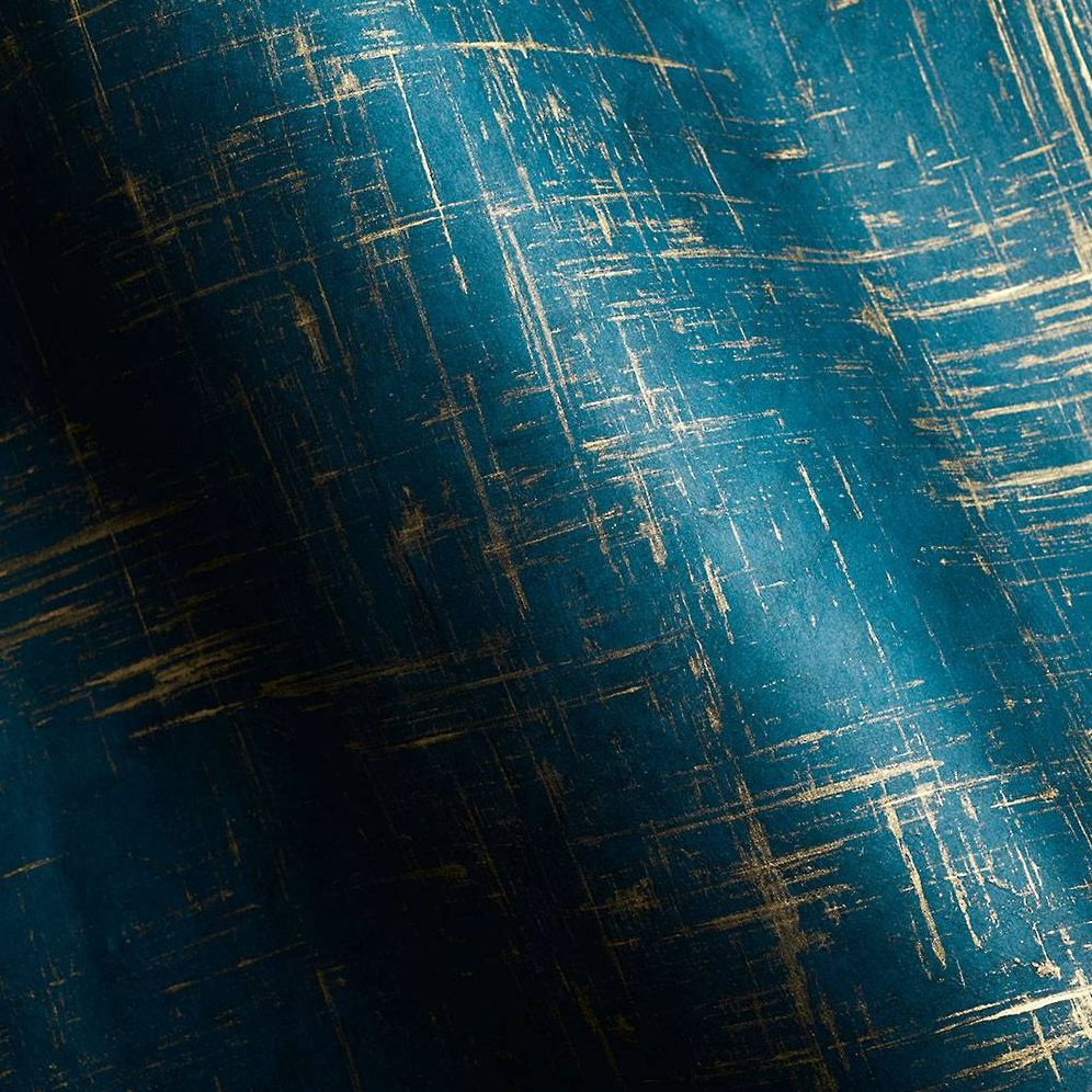 Gold Brush Strokes on Peacock Handmade Paper - Image 2