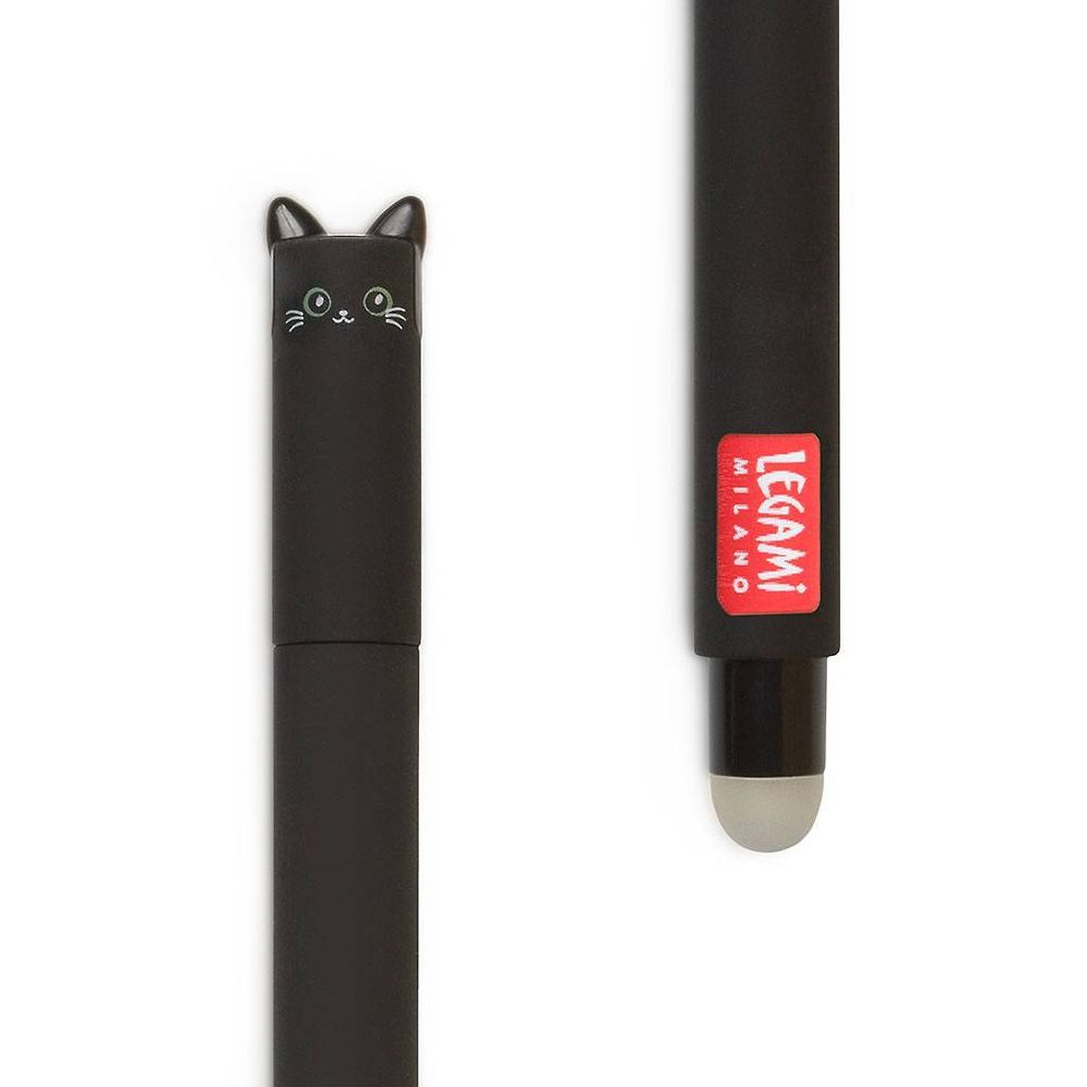 Black Kitty Erasable Gel Pen - Black Ink - Image 5