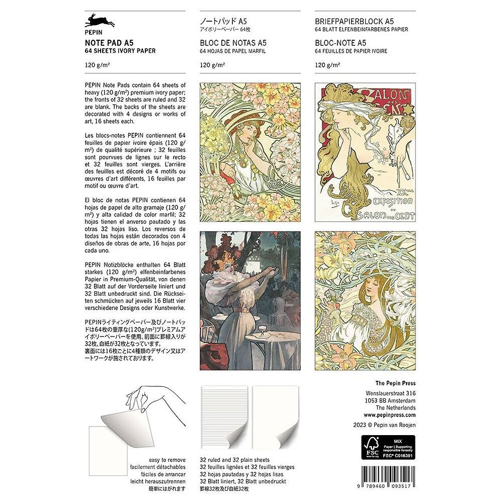 Alphonse Mucha A5 Note Pad - Image 5