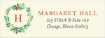 Winter Greenery Monogram Return Address Label