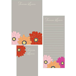 Zinnias Mixed Personalized Notepads