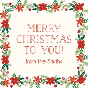 Micro Floral Holiday Gift Tag Label