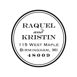 Bold Double Circle Couple Custom Stamp