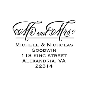 Mr and Mrs Formal Script Custom Stamp