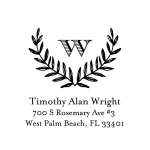 Monogram Laurel Custom Stamp