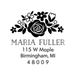 Floral Address Custom Stamp