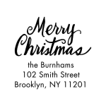 Merry Christmas Script Custom Stamp
