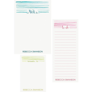 Watercolor Lines Mixed Personalized Notepads