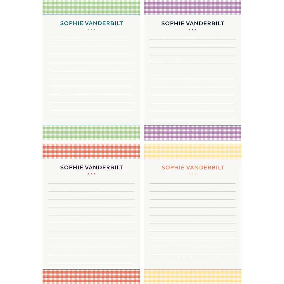 Gingham Personalized Notepad Set
