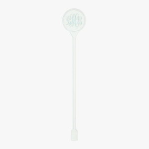 Clear Green Engraved Monogram Stirrers