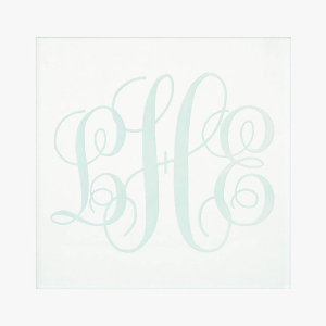 Clear Green Engraved Monogram Coasters
