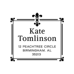 Fleur-de-Lis Rectangle Custom Stamp