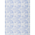 Distressed Blue Floral on White Handmade Paper