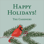 Winter Birds Holiday Gift Tag Label