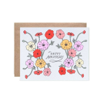 Poppies Happy Anniversary Card