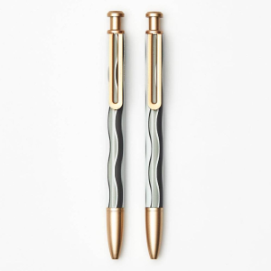 PS Collection Gray Wavy Ballpoint Pen S/2