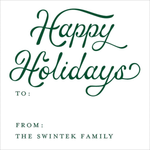 Retro Script Happy Holidays Holiday Gift Tag Label
