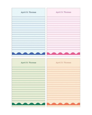 Bright Scallops Personalized Notepad Set