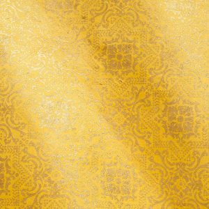 Gold Damask on Yellow Handmade Paper