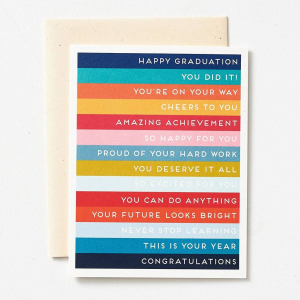 Happy Graduation Stripes Greeting Card