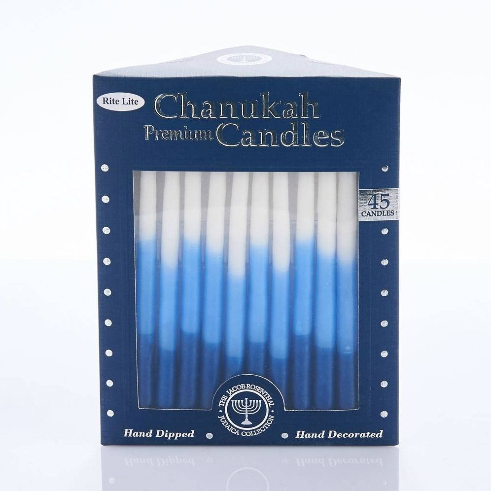 Premium Chanukah Candles Blue Light Blue & White