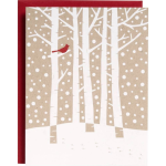 Christmas Cardinal in Birch Tree Stationery Set