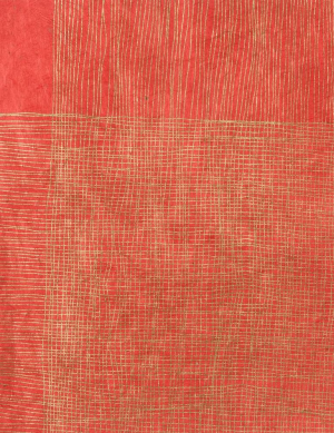 Lokta Gold Crossed Lines on Red Handmade Paper