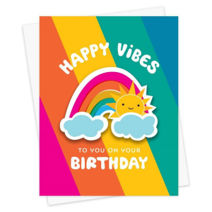 Rainbow Vibes Sticker Birthday Card