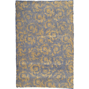 Gold Stripe Floral on Slate Handmade Paper