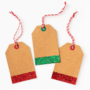 Red/Green Glitter Gift Tags