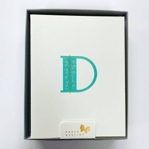 Monogram Letterpress D Stationery Set