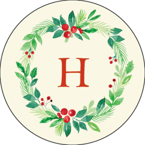 Winter Greenery Monogram Envelope Seal