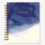 12-Month Navy Watercolor Custom Planner