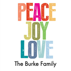 Peace Joy Love Brights Holiday Gift Tag Label