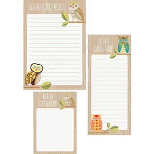 Owls Mixed Personalized Notepads