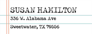 Lined Paper Return Address Label