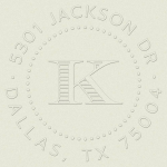 Classic Single Initial Custom Embosser Plate