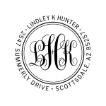 Scroll Monogram Custom Stamp