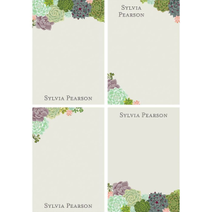 Succulents Personalized Notepad Set