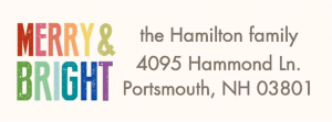 Colorful Letters Merry & Bright Return Address Label