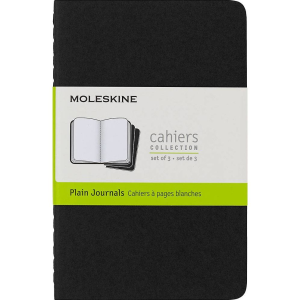Moleskine Cahier Journal (Set of 3). Pocket. Plain. Black. Soft Cover (3.5 x 5.5): Set of 3 Plain Journals